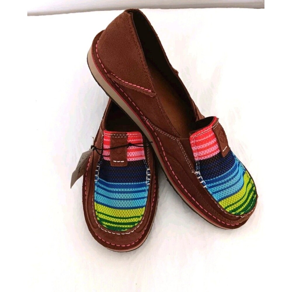 Ariat Women's Cruiser Rainbow Southwest Stripe Brown Suede Loafers Sz 10B NWT - Picture 9 of 9